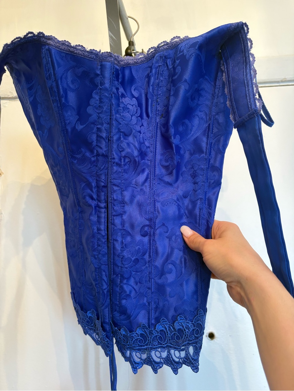 Frederick's of Hollywood Royal Blue Lace Corset Top